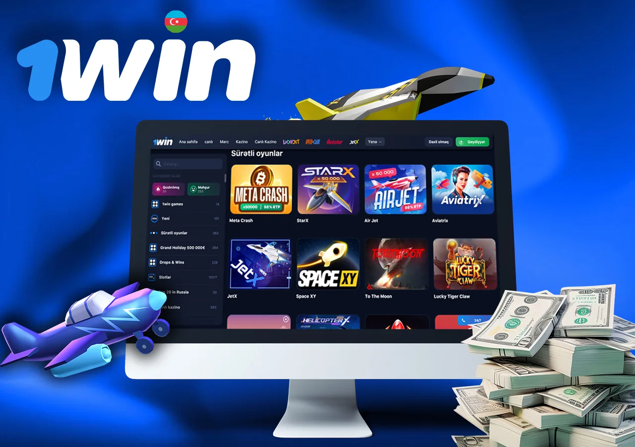 1Win bukmeker kontorunda sürətli mərc oyunları