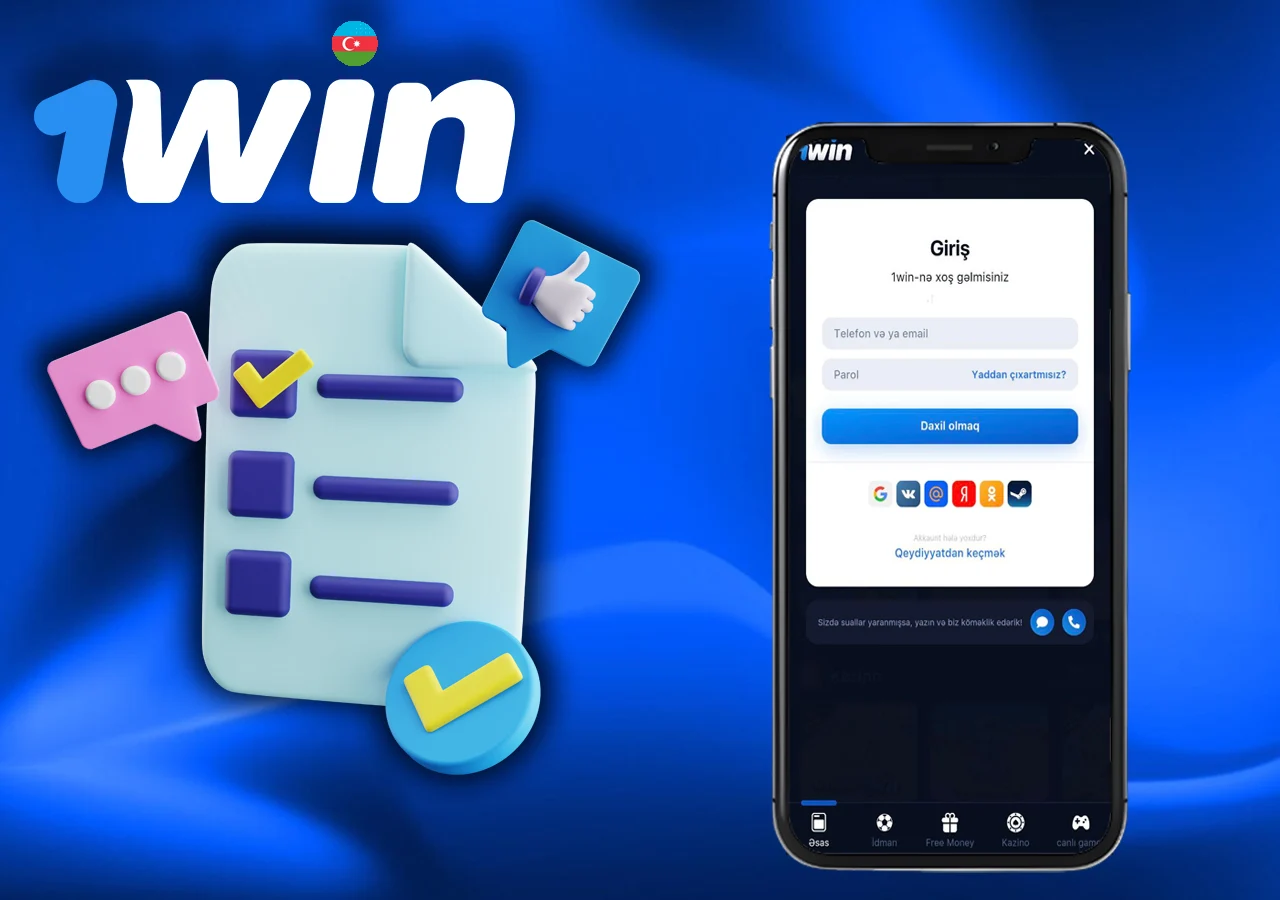 1Wın hesabına giriş bələdçisi