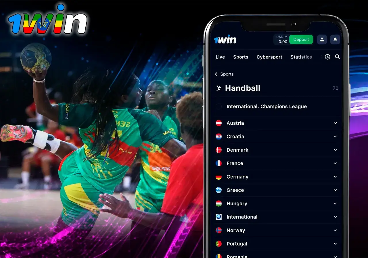 Select a handball event to bet on