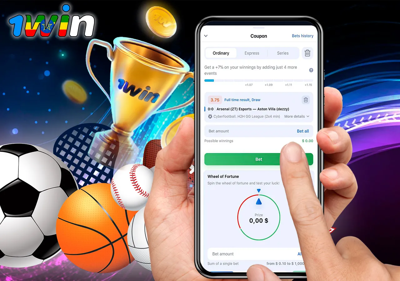 Types of sports betting in the app on the platform